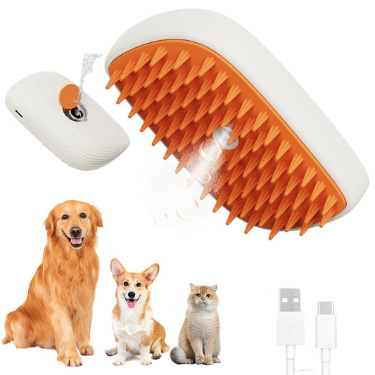 Basilio - Rechargeable Pet Steam Brush with Spray & Massage