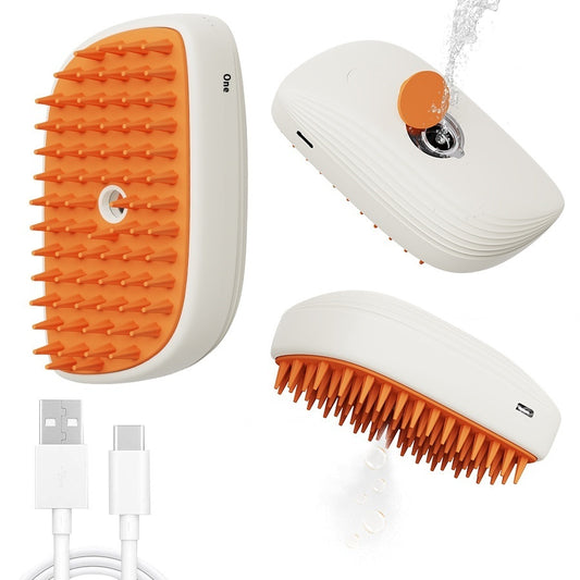 Basilio - Rechargeable Pet Steam Brush with Spray & Massage